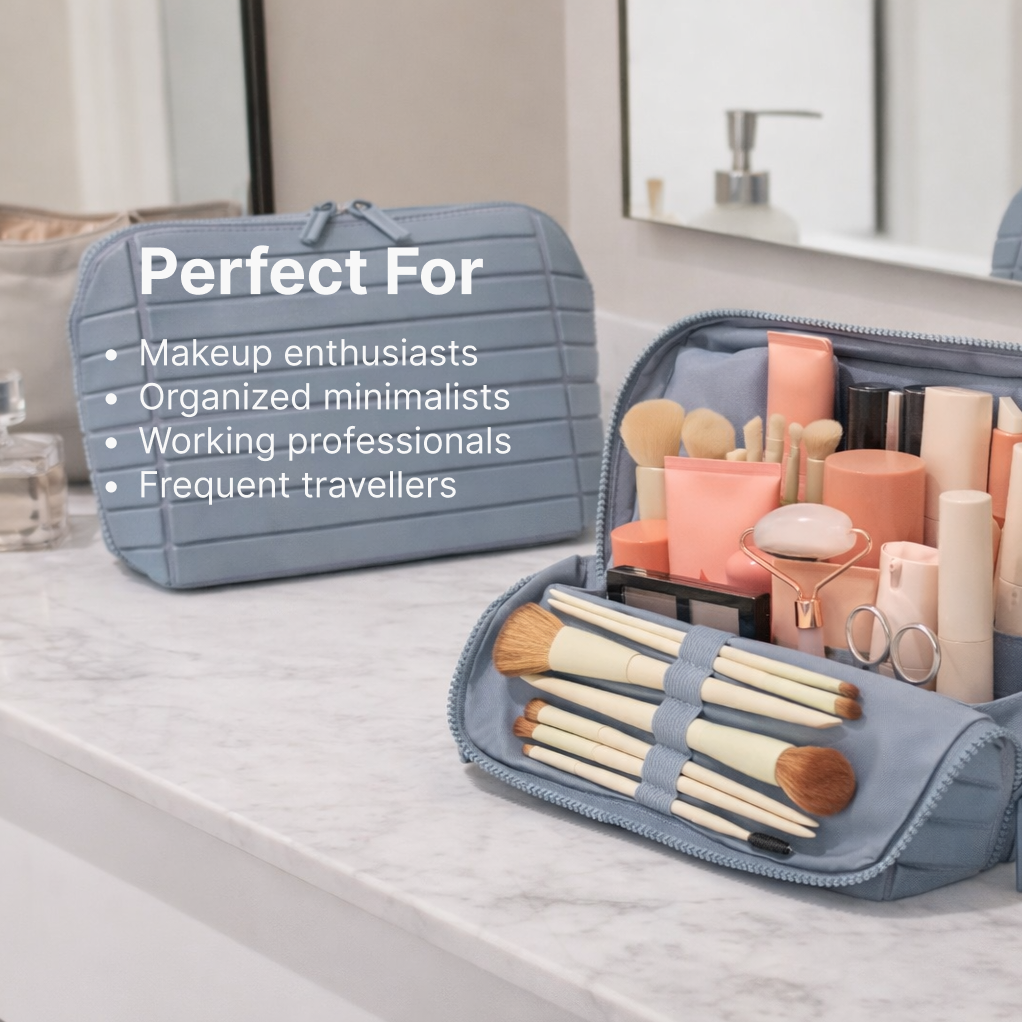 Nomad 10 – Premium Travel Makeup Organizer (Medium | 10 Grid System)