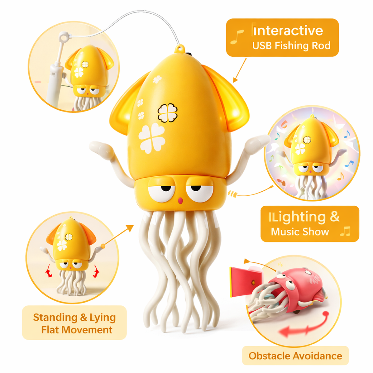 SleepySquid™ – Electric Dancing, Glowing, Crawling Squid Toy